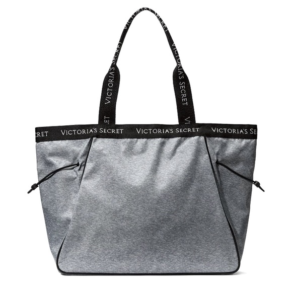 👜NWT Victoria’s Secret Sport Cinch Tote/Bag.  Gray, and still in Plastic Bag - Picture 1 of 6